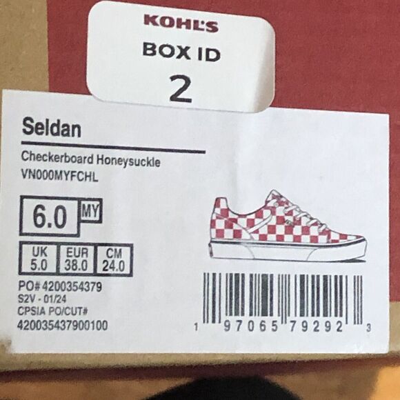 VANS Ward Low Girls Size 6 Women's Sz 7.5 Shoes Powder Pink Sneakers VN000MYFCHL - Picture 7 of 10